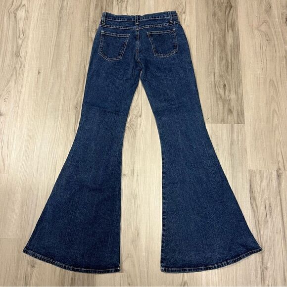 NWOT vintage y2k forever 21 flare jeans goldtone grommet accents sz S stretchy - Picture 3 of 12